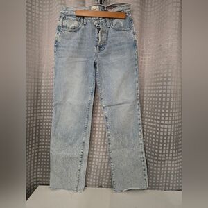 Alice + Olivia Light Wash Straight Leg Jeans